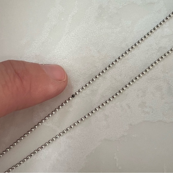 Tiffany Notes Alphabet “C” Disc Charm Pendant 18 in Ball Chain Sterling Silver - Picture 8 of 14